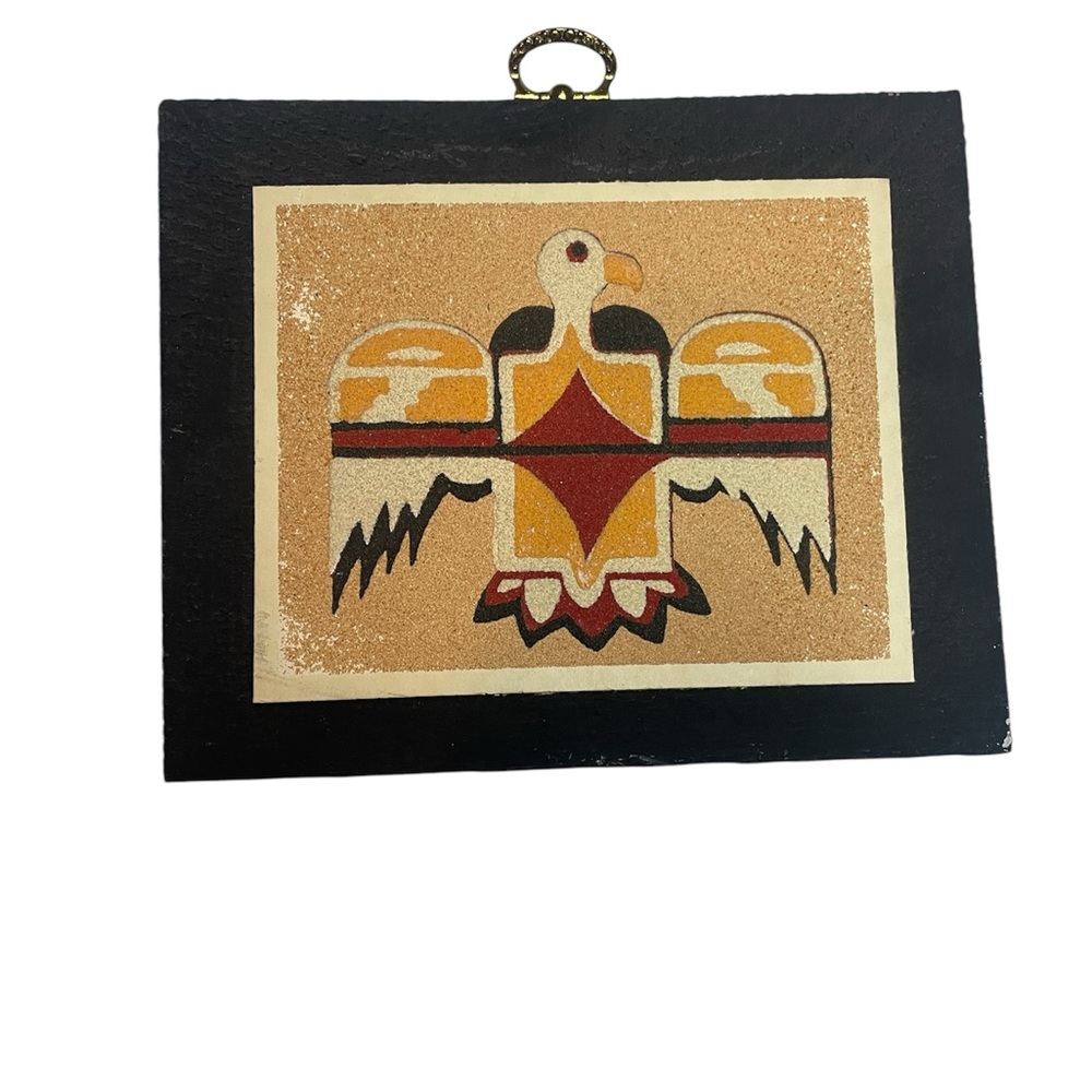 Vintage Hand Printed Sand Art Piece from 1974
